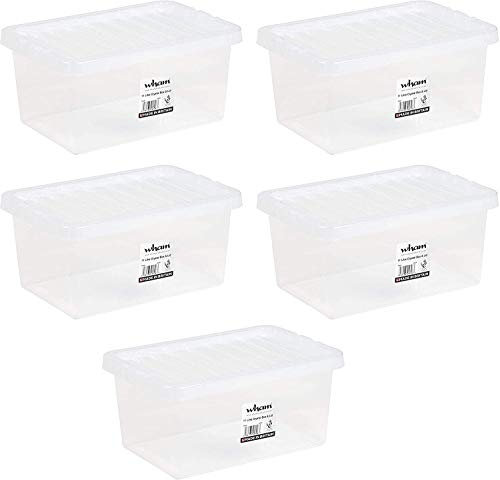 Wham 15 X 11L Litre Home Office Clear Plastic Stackable Storage Containers & Lids