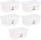Wham 15 X 11L Litre Home Office Clear Plastic Stackable Storage Containers & Lids