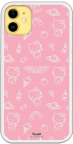 Personalaizer Schutzhülle für iPhone 11 – Hello Kitty Muster schlicht Rosa