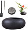 WANDIC Kit d'arrangement de Fleurs, Pot de Fleurs en céramique Noir avec 4 cm de Hauteur, Pot de Fleurs Kenzan en Forme de Support d'aiguille pour décoration d'intérieur