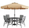 MASTERCANOPY 270 cm Sombrilla con cenefa Patio Sombrilla Jardín Terraza Sombrilla de Mesa Sombrilla de Martkschirm 8 Ribetes Caqui