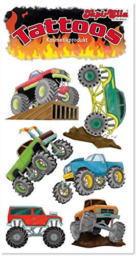6er Tattoo-Set * Monster Trucks * als Geschenk oder Mitgebsel | 44728 | US Truck Tattoos Kindertattoo Kinder Geburtstag Kindergeburtstag