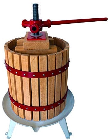 HOME It® Manuelle Saftpresse aus Holz | 12-Liter Obstpresse mit Saftbeutel manuelle Entsafter für Äpfel, Beeren & mehr | ideal für frische Säfte