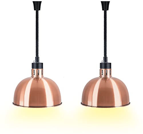 YMJOINMX Food Heat Lamp 2 Pack Food Warmer Lamp with Bulb Food Heating Lamp Commercial Food Service Heat Lamp 110v