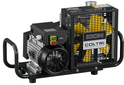 Compressor Shop | COLTRI MCH6/EM/UK/300 | High Pressure Air Diving Compressor | Lightweight Floor Mounted Single Phase Air Pump | 13 Amp, 300 Bar - 2.2kW