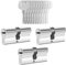 GERCAR 3x Schließzylinder gleichschließend 3 Profilzylinder 30/30 inkl. 15 Schlüssel - 60 mm - Doppelzylinder Türschloss Zylinderschloss gleichschliessendes 3er Set - Länge: 60mm, A:30 B:30