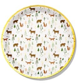 Coterie Woodland Animals Small Paper Plates (Set of 10) - Woodland Creatures Party Supplies, Baby Shower Decorations, Forest Animal Friends Theme Party Supplies | 7.25” Cute Paper Plates