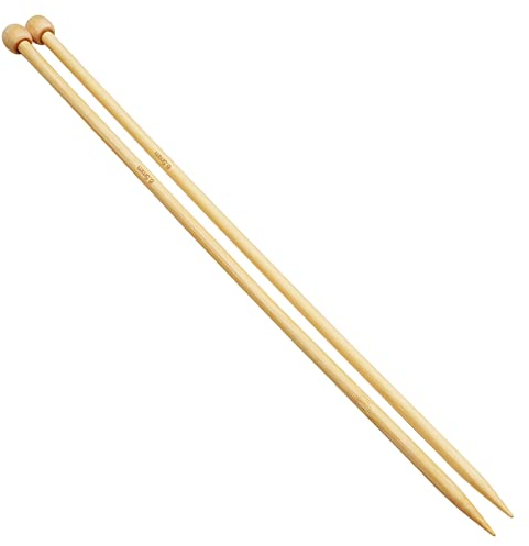 6,5mm Aiguilles à Tricoter en Bambou, 2 Pièces Aiguilles Tricot pour Arthritiques, Aiguilles Débutants, Tricot Professionnels, Aiguille de 35 cm de Long pour Pulls, Couvertures et Grands Projets