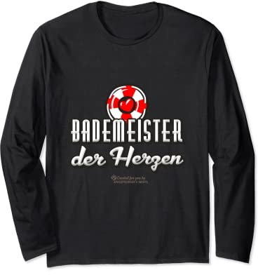 Bademeister der Herzen Rettungsring Schriftzug Bademeister Langarmshirt