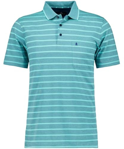 RAGMAN Herren Softknit-Polo Jersey, gestreift Smaragd-340, XL