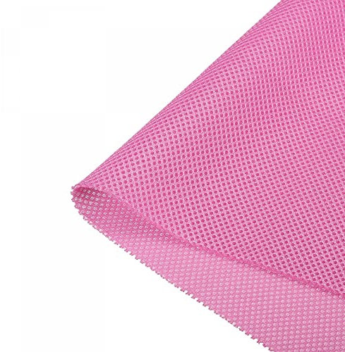 sourcing map Speaker Grill Cloth 40 x 55 Inch Stereo Mesh Fabric Protective Dustproof Cloth for Home Speaker Repair Pink