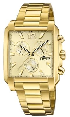 Lotus Herren Analog Uhr Edelstahl 316L Gold - Quarz - Chronograph - Mineralglas - 5 ATM Wasserdicht 18853/5 Special Prices