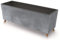 Blumenkasten Blumentopf Blumenkübel mit Füßen Breite 77cm Pflanzkübel mit Pflanzeinsatz Case N Beton Optik Beine Pflanzschale (Dunkelgrau Beton)
