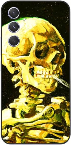 Berkin Arts Kompatibel mit Samsung Galaxy A54 5G Hülle Silikon Handyhülle Post-Impressionismus (Vincent Van Gogh-Totenkopf mit Zigarette)