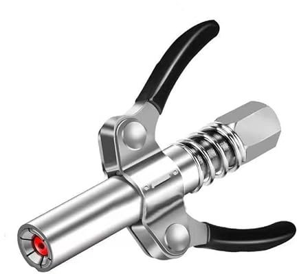 JRangelp Grease Gun Coupler, Dual Handle Design Grease Gun Coupler for Quick Locking and Release of Oil Gun and Connector