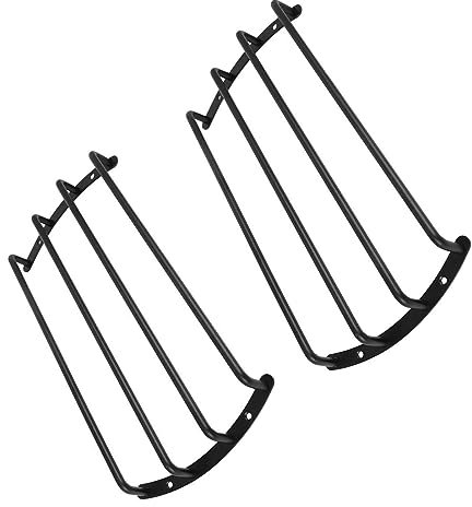 MACHSWON Car 2pcs Bar Grille 4 Bars Subwoofer Grill Speaker Grill Cover Protector Guard Metal 12Inch Black