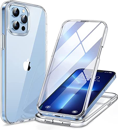 NWNK13 For iPhone 15 Pro Case Crystal Clear Slim Fit Front & Back 360° Case Built-in Screen Protector Transparent Full Body Silicone Gel Mobile Phone Cover for iPhone 15 Pro [ 6.1inch ]