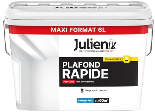 Julien - Peinture spécial plafond blanc mat séchage rapide 6L 60M3
