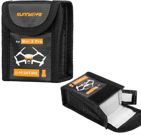 Sinyutia Lipo Battery Safe Bag Fireproof Safety Charging Storage Bag For DJI Mini 4 Pro/Mini 3 Pro Drone Accessories (Small - for 1pcs batteries)