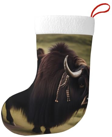 Mighty Highland Yak bedruckte Weihnachtsstrümpfe, Albtraum-Ornamente, Weihnachtsbaumschmuck, Party-Dekoration, Halloween-Dekoration