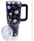 Lumumanber 40 oz Goth Moon Tumbler with Handle and Straw, Black Gothic Travel Mug Water Bottle, Stainless Steel Insulated Cup with Lid and Straw, Birthday Christmas Halloween Gifts