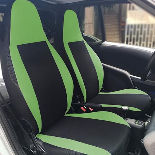 JUNZAI Autositzbezüge-Set für Smart 451 Fortwo 2009-2014, Zubehör für den Innenbereich, Grün