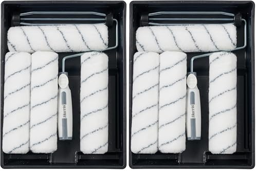 Harris 102012009 Seriously Good Walls & Ceilings Paint Roller Set 9in | Includes 1 x 9 Frame, 4 x 9 Medium Pile Roller Sleeves & Tray | 9 (Pack of 2)