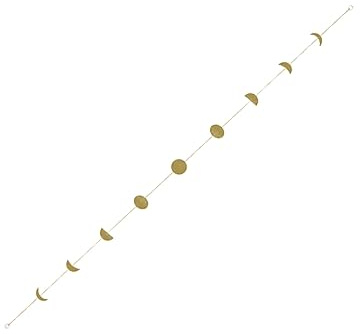 TOPBATHY Metall Wanddekoration mit Mondfinsternis Motiv 9 Stück Goldfarbig für Fenster und Auto Elegante Natürliche Heimdeko