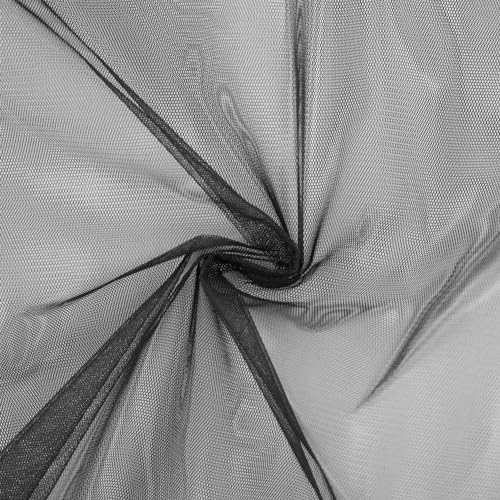 Tüll Stoff, standfest, Tüllstoff als Meterware, Kostümstoff, Dekostoff, uni schwarz (Länge am Stück ab: 100cm / Breite: 150cm)
