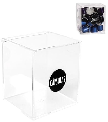 ROCKING GIFTS 2532109CLM Boîte porte-capsules de café en méthacrylate transparent, idéal pour garder les capsules organisées et en vue