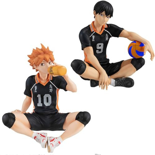 Jiumaocleu Hinata Shoyo und Tobio Kageyama Figur Modell, Anime Haikyuu Figur Statue Cake Topper, Handmade Collectible Desktop Dekoration für Fans
