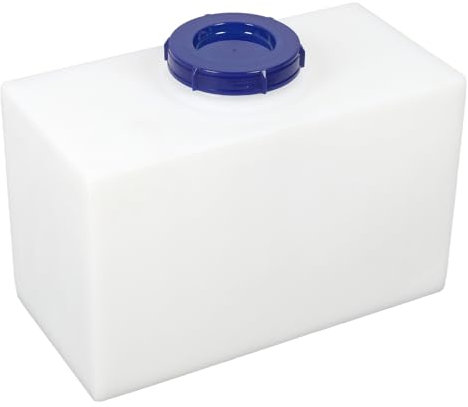 Jiawu 5 Gallon RV Fresh Water Tank, Water Jug Rectangular Water Container, LLDPE Plastic Hedpack with Sealing Cover, Trailer Emergency Water Holding Tank 15.8 X 9.8 X 7.9 Inch