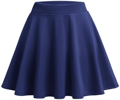 Zeagoo Damen Mädchen Tennisrock Solide Mini Skater Rock Versatile Minirock Tennisrock Kurz Rock für Sport Navy Blau M