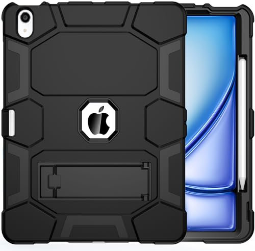CCMAO Funda para iPad Air de 13 pulgadas M3/M2 2025/2024, iPad Air de 13 pulgadas con soporte y soporte para lápices, elegante funda híbrida de tres capas resistente a prueba de golpes para niños,