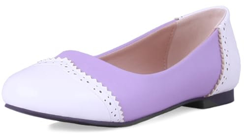 Asterisco Ballerines Plates pour Femmes Talons Bas Chaussures Bout Rond A Enfiler Décontractée, R53128Nj Violet Taille 46 EU/48Cn