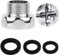 Brauseschlauch-Reduzierstück, G3/4-Zoll-Buchse auf G1/2-Zoll-Stecker, mit auslaufsicheren Dichtungen, Universal-Ersatz, verchromtes Messing, Sanitärverbindungen, Wasserhahn-Adapter für