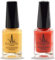 (2Pcs Set) Henna Infused Halal Nail Polish Water Permeable Nail Polish Vegan Long lasting Nail polish (Imperial Red, Gold Souk)
