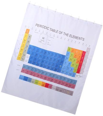 VOSAREA Polyester Periodic Table Shower Curtain Chemical Curtains Bath Decor Educational