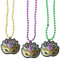 Fopytu Mardi Gras Perlenketten, 3 Stück Kugelperlenketten, Mardi Gras Lila Gold Grün Perlenkette Für Maskerade Karneval Kostüm