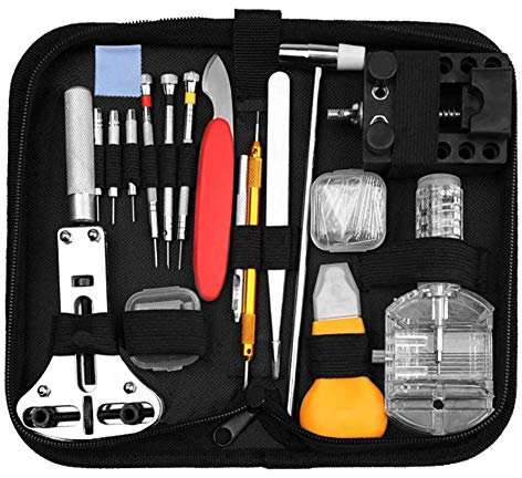 Watch Repair Kit,Watch Battery Replacement Tool Link Remover Watch Band Tool Set with Carrying Case,Watch Case Opener Spring Bar Tools for Watch Repair