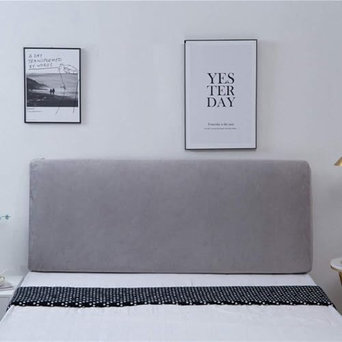 Bett-Kopfteilbezüge für Kingsize-Doppelbett, Kopfteil-Schonbezug, weicher Samt, Stretch-Bettkopfabdeckung, Bett-Rückenschutzbezug für Polster-/Holz-/Lederkopfteil-Länge: 120–140 cm