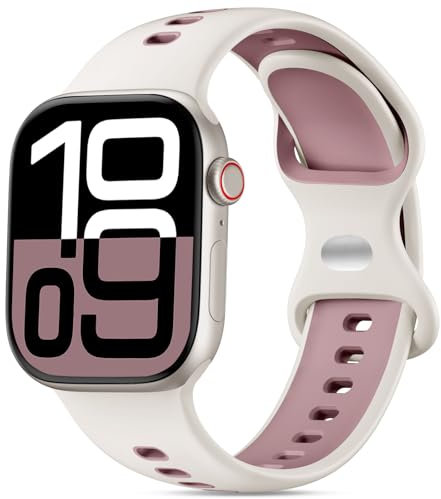 Wepro Silikon Armband Kompatibel mit Apple Watch Armband - 40mm 42mm 41mm 38mm, Silikon Sport Weiches Atmungsaktives Ersatzarmbänder für iWatch Series 10 9 8 7 6 5 4 3 2 1 SE, Damen Herren