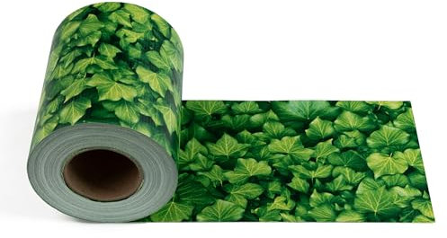 Electronicx PVC Sichtschutzstreifen Efeu | Sichtschutz Zaunfolie Doppelstabmatten | 140m (4x35m) x 19 cm | 450g/m² | UV-beständig, Blickdicht, inkl. 80 Befestigungsclips für Gartenzaun
