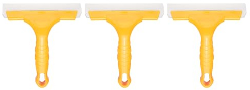 sourcing map 3pcs Squeegee 6 Inch Length Auto Water Blade Shower Squeegee with Non-Slip Handle for Car Windshield Window Cleaner Glass Door, Yellow