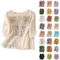 Womens Linen Shirts Linen Shirt Women Summer Embroidery Tunic Tops Retro Jacquard Short Sleeve Boho Blouse Casual Loose Fit Flowy Hem Tee Holiday Essentials for Women