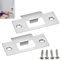 2 Pcs Door Strike Plate Stainless Steel Latch Deadbolt Replacement Door Plates for Internal Doors with Repair Screws Door Latch Plate for Door Frame Door Jamb Reinforcement