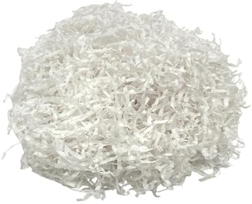 1kg White Shredded Tissue Paper for Hampers, Soft to the Touch, Ideal Hamper Filling, Christmas, Baby Shower and Gift Packaging Filler