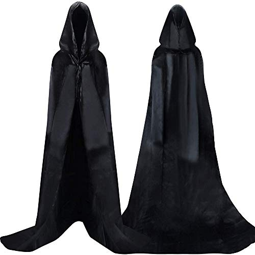 MHDAMAI Halloween Umhänge,Vampir Umhang Unisex Robe Umhang Karneval Fasching Vampir Kostüm Cosplay Lange Cape mit Kapuze für Erwachsene Kinder