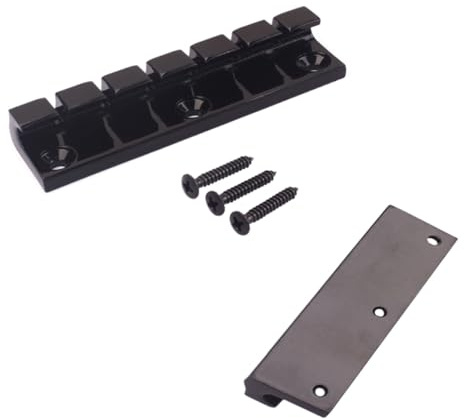 UKCOCO 6 cuerdas de Guitarra Eléctrica de Cuerdas Color Negro Accesorio de Repuesto con Tornillos de Montaje Diseño Top Load para Instalación y