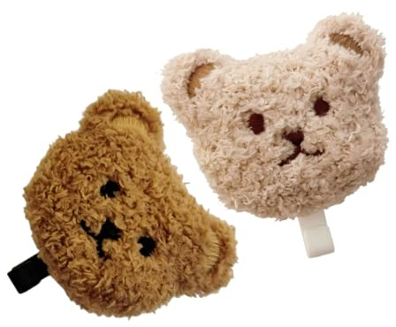 FUNNETOYU Selbstklebende Wandhaken 2 Stück Kuschelige Bären-Dekorhaken Für Schlüssel Handtücher Und Mäntel in Schlafzimmer Badezimmer Und Küche